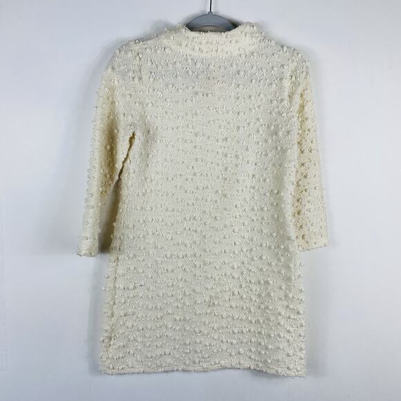 Uncle Frank Size XS Textured Bobble Mock Neck Dress Cream - Picture 2 of 5